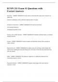 ECON 211 Exam -1 Questions with Correct Answers