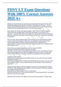 FDNY LT Exam Questions With 100- Correct Answers 2025 A&plus;