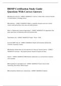 BRMP Certification Study Guide Questions With Correct Answers
