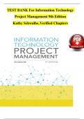  TEST BANK For Information Technology Project Management 9th Edition  Kathy Schwalbe&comma; Verified Chapters &emsp;