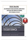 Test Bank - Psychological Testing&colon; Principles&comma; Applications&comma; and Issues&comma; 9th edition by Kaplan & Saccuzzo&comma; All 21 Chapters Covered&comma; Verified Latest Edition