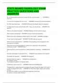 STATE BOARD RADIOLOGY EXAM PRACTICE QUESTIONS AND ANSWERS