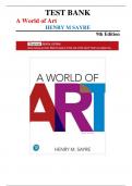 A World of Art&comma; 9th Edition test bank by Henry M&period; Sayre &vert;Fully covered&vert;