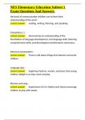 NES Elementary Education Subtest 1 Exam Questions And Answers&period;docx