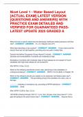 Nicet Level 1 - Water Based Layout  &lbrack;ACTUAL EXAM&rsqb; LATEST VERSION  &lbrack;QUESTIONS AND ANSWERS&rsqb; WITH  PRACTICE EXAM DETAILED AND  VERIFIED FOR GUARANTEED PASS-  LATEST UPDATE 2025 GRADED A   &lbrace;ANY QUIZ MESSAGE kevinkarimi40&commat;gail&period;com&rcub;
