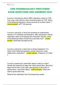 CMS PHARMACOLOGY PROCTORED  EXAM QUESTIONS AND ANSWERS 2025