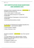 DOT CERTIFICATION EXAM QUESTIONS  AND ANSWERS 2025 
