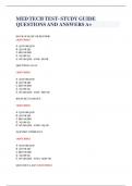 MED TECH TEST- STUDY GUIDE QUESTIONS AND ANSWERS A&plus;