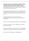 RBS Training Program EXAM 2025 UPDATE Verified Questions And Answers &vert; Guaranteed Success&excl;&excl;