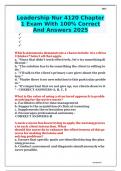 Leadership Nur 4120 Chapter 1 Exam With 100&percnt; Correct And Answers 2025