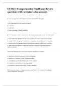 ECO 231 Comprehensive Final Exam Review questions with correct detailed answers