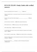ECO 231 EXAM 1 Study Guide with verified answers&period;