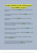 HS-BCP UPDATED ACTUAL EXAM Questions  And CORRECT Answers