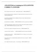 AMAZON Driver training test 2 EXAM WITH CORRECT ANSWERS&period;