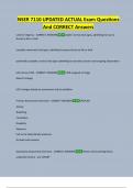 NSER 7110 UPDATED ACTUAL Exam Questions  And CORRECT Answers