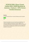 SCRUM PSM 2 Exam &lpar;Latest Update 2025 &sol; 2026&rpar; Questions & Answers &vert; Grade A &vert; 100&percnt; Correct &lpar;Verified Solutions&rpar;