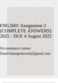 ENG2601 Assignment 3 (COMPLETE ANSWERS) 2025 - DUE 4 August 2025