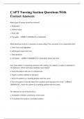 CAPT Nursing Section Questions With Correct Answers