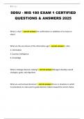 SDSU - MIS 180 EXAM 1 CERTIFIED QUESTIONS & ANSWERS 2025