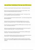 Laws and Rules&colon; Florida Board of Nursing  Exam With Answers