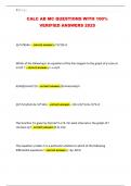 CALC AB MC QUESTIONS WITH 100&percnt; VERIFIED ANSWERS 2025