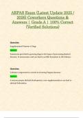 ARPAS Exam &lpar;Latest Update 2025 &sol; 2026&rpar; Coworkers Questions & Answers &vert; Grade A &vert; 100&percnt; Correct &lpar;Verified Solutions&rpar;
