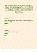 ARPAS Exam &lpar;Latest Update 2025 &sol; 2026&rpar; Practice Questions & Answers &vert; Grade A &vert; 100&percnt; Correct &lpar;Verified Solutions&rpar;