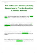 Fire Instructor 2 Final Exam 2025&semi; Comprehensive Practice Questions & Verified Answers