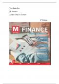 Test Bank For  M&colon; Finance&comma; 6th Edition by Marcia Cornett&period; All Chapters &period; 
