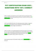 PCT CERTIFICATION EXAM 2025 &vert; QUESTIONS WITH 100&percnt; CORRECT ANSWERS