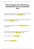 MATH PLACEMENT TEST PRACTICE 2025 &vert; COMPREHENSIVE Q&A FOR GUARANTEED PASS