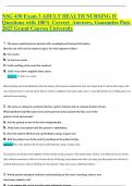 NSG 430 Exam 3 ADULT HEALTH NURSING II Questions with 100- Correct Answers&comma; Guarantee Pass