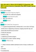 NSG 430 EXAM 1 ADULT HEALTH NURSING II Questions and Answers 2025 Top Rated Grand Canyon