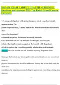 NSG 430 EXAM 1 ADULT HEALTH NURSING II Questions and Answers 2025 Top Rated Grand Canyon