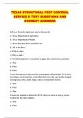 TEXAS STRUCTURAL PEST CONTROL SERVICE II TEST QUESTIONS AND CORRECT ANSWERS