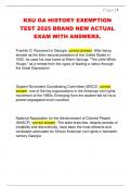 KSU GA HISTORY EXEMPTION  TEST 2025 BRAND NEW ACTUAL  EXAM WITH ANSWERS&period; 