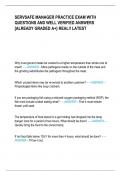 SERVSAFE MANAGER PRACTICE EXAM WITH QUESTIONS AND WELL VERIFIED ANSWERS &lbrack;ALREADY GRADED A&plus;&rcub; REAL&excl;&excl; LATEST