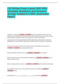 LGI Written Exam Latest 2025 With Complete Questions and Answers Already Graded A&plus;&vert;100&percnt; Guarantee Pass&excl;&excl;&excl;