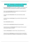 COHP 350 - Statistics in Healthcare Chapter 1 Questions with Accurate Answers