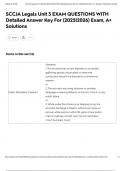 SCCJA Legals Unit 3 EXAM QUESTIONS WITH Detailed Answer Key For &lpar;2025&vert;2026&rpar; Exam&comma; A&plus; Solutions