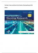 Test Bank - Burns and Grove&rsquo;s the Practice of Nursing Research 9th Edition &lpar;Susan K&period; Grove&period; 2024&rpar; Latest Edition &vert;&vert; Instant Download