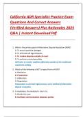California ADR Specialist Practice Exam  Questions And Correct Answers  &lpar;Verified Answers&rpar; Plus Rationales 2025  Q&A &vert; Instant Download Pdf 