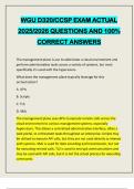 WGU D320&sol;CCSP EXAM ACTUAL 2025&sol;2026 QUESTIONS AND 100&percnt; CORRECT ANSWERS