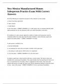 New Mexico Manufactured Homes Salesperson Practice Exam With Correct Answers