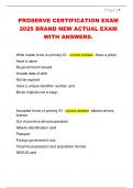 PROSERVE CERTIFICATION EXAM  2025 BRAND NEW ACTUAL EXAM  WITH ANSWERS&period;