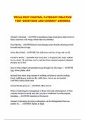 TEXAS PEST CONTROL CATEGORY PRACTICE TEST QUESTIONS AND CORRECT ANSWERS