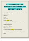 CT TEST REVIEW ACTUAL 2025&sol;2026 QUESTIONS AND 100&percnt; CORRECT ANSWERS