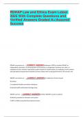 RDHAP Law and Ethics Exam Latest 2025 With Complete Questions and Verified Answers Graded A&plus;&vert;Assured Success