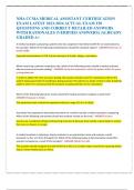 NHA CCMA MEDICAL ASSISTANT CERTIFICATION EXAM LATEST 2023-2024 ACTUAL EXAM 150 QUESTIONS AND CORRECT DETAILED ANSWERS WITH RATIONALES &lpar;VERIFIED ANSWERS&rpar; &vert;ALREADY GRADED A&plus;