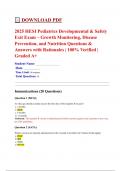 2025 HESI Pediatrics Developmental & Safety Exit Exam &ndash; Growth Monitoring&comma; Disease Prevention&comma; and Nutrition Questions & Answers with Rationales &vert; 100&percnt; Verified &vert; Graded A&plus;
